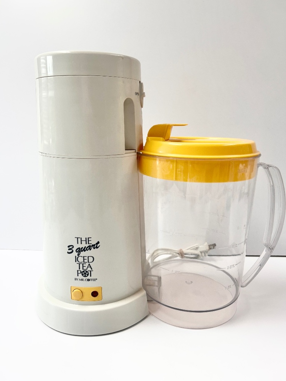 Mr. Coffee 3 Quart Iced Tea Pot Maker Model TM3.5 Yellow With Manual
